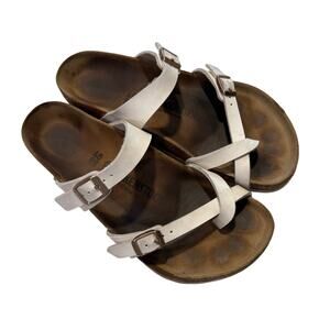 Birkenstock Mayari Flor White Women Sandals EU 40 US 9 Narrow Comfort Toe Loop